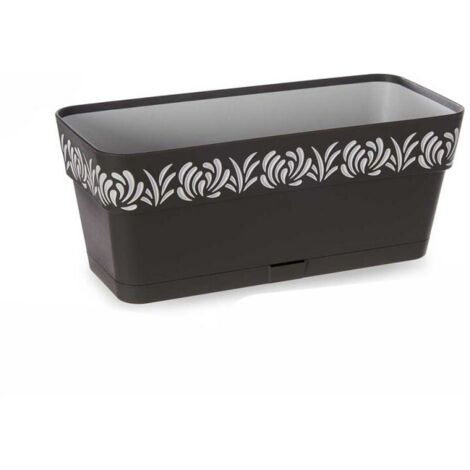 Jardinière auto-arrosante Gaia Anthracite Plastique (13,3 x 12,3 x 29,3 cm) (1/2)