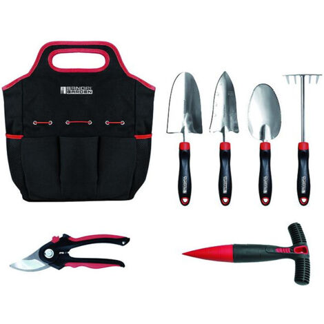 Kit d'outils de jardin Sandri, sg-a90 inox en sac, 6 pièces (1/3)