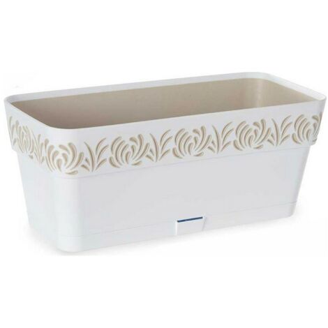 Jardinière auto-arrosante Gaia Blanc Plastique (13,3 x 12,3 x 29,3 cm) (1/2)