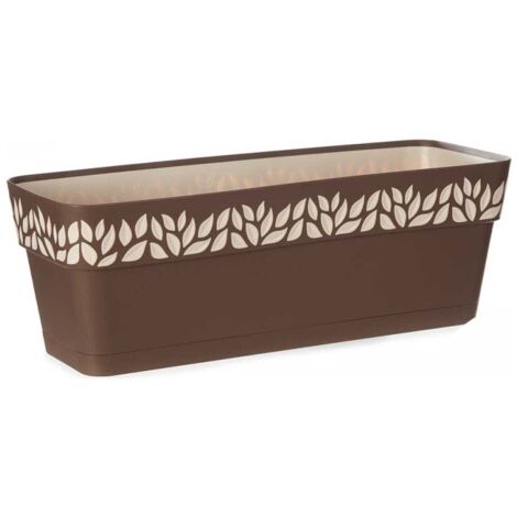 Jardinière auto-arrosante Cloe Marron Plastique (19 x 17 x 49,5 cm)