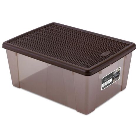 Boîte avec Couvercle Elegance Plastique Chocolat (29 x 17 x 39 cm) (1/2)