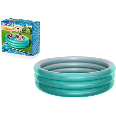 Piscine Gonflable pour Enfants +6 Ans Bestway Play Pool 201x53cm avec 3 Anneaux Gonflables Couleur Bleu Métallisé (1/5)