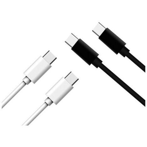 Câble Type-C/Type-C 3 A 60 W 2 m blanc – pour charge rapide appareils – Universel