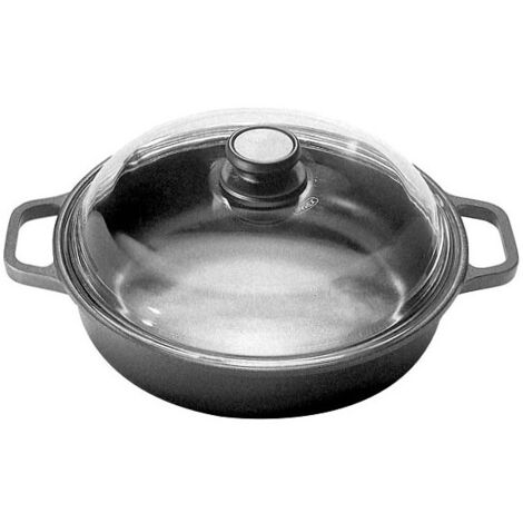 Poêle à 2 manches avec couvercle, diamètre 32 cm, Extrablack Risoli