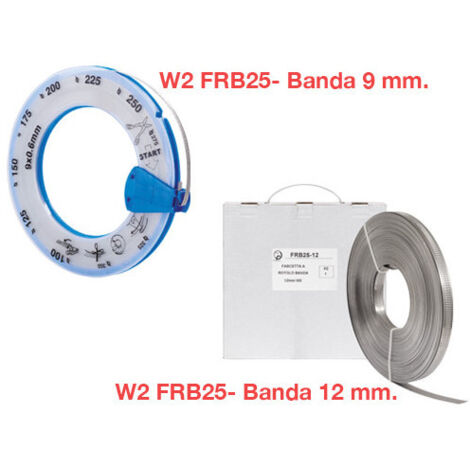 Colliers enroulables W2 FRB25-9 bande pleine 9 mm inox AISI 430 25 m