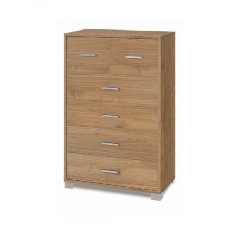Meuble 4 + 2 tiroirs 70L x 41P x H112 – Finition noyer Stelvio – Sarmog (1/4)