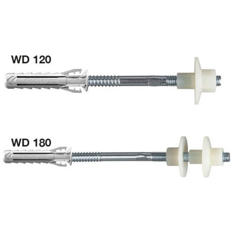 Fixations lavabo FISCHER WD 10x180mm avec chevilles et écrous