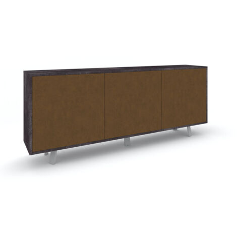 Armoire 3 portes 177L x 41P x H74 – Finition noir mat et rouille – Sarmog (1/5)