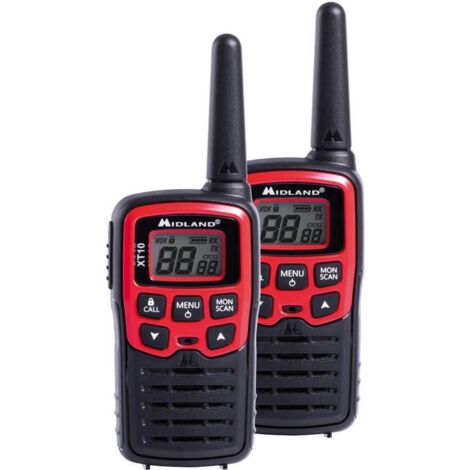 Midland – Talkie-walkie PMR 2 unités C1176 – Portée 4 km – 16 canaux – Alimentation 3 piles AAA – Transmission analogique