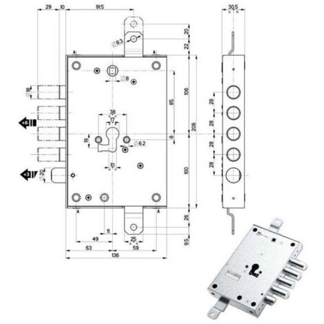 Serrure Sic.Triplice Dx 89857 Mottura