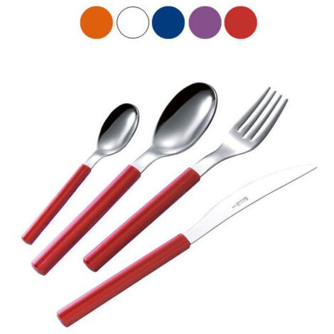 Couverts en acier orange, lot de 24, Sky Eme