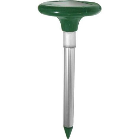 Chasseur de taupes AR T3 avec batterie solaire vibration ultrasons et lumie're cre'pusculaire zone prote'ge'e 625 m  en aluminium et plastique