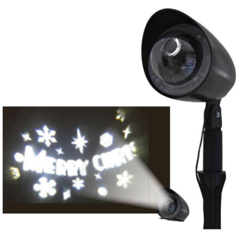 Projecteur LED extérieur Merry Christmas – lumière blanche – installation facile – étanche pour usage extérieur – Giocoplast Natale (1/2)