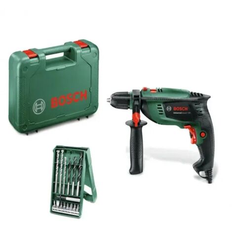 Bosch – Perceuse à percussion 700W – Moteur performant pour béton armé – 2 forets inclus – Coffret de transport – Idéale pour chantiers professionnels
