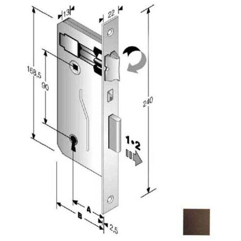 Serrure Patent Mm 8X90 E40 Bq Bronz e Gb