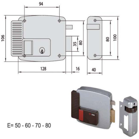 Électroserrure App.Bois Droite 11611-80-1 Cisa