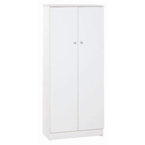 Armoire 2 portes 62L x 34P x H147 – Finition blanche lisse – Sarmog (1/2)