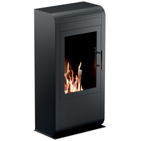 Poêle à bioéthanol Ruby modèle Giga Noir 3 kW – verre protecteur, brûleur réglable – idéal pour 30 m²