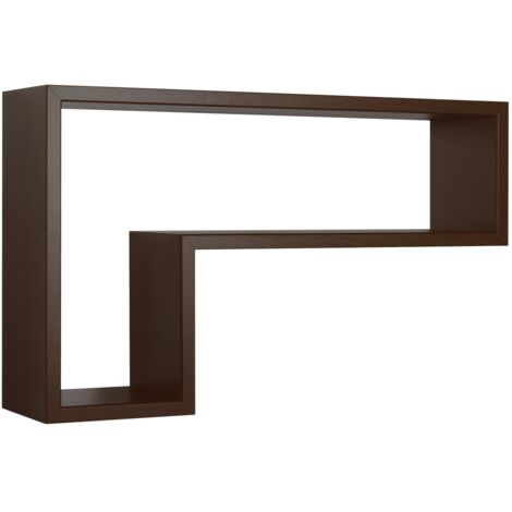 Étagère de salon design moderne en forme de L Lettera - Wenge (1/4)