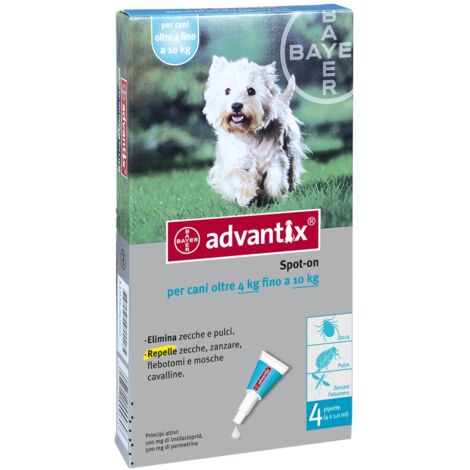Advantix pour chiens 4–10 kg – 6 pipettes de 1 ml – Protection antiparasitaire