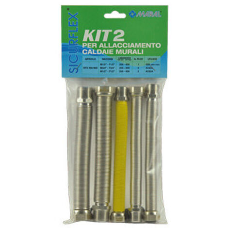 Kit raccords flexibles en inox MF 1/2" extensibles 200-400 mm – pour chaudière