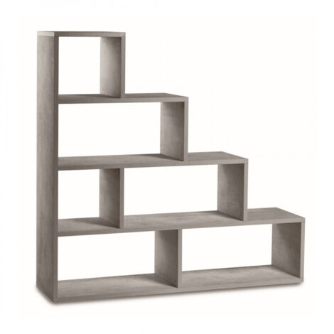 Bibliothèque échelle 150L x 38P x H144 – Finition ciment – Sarmog (1/5)