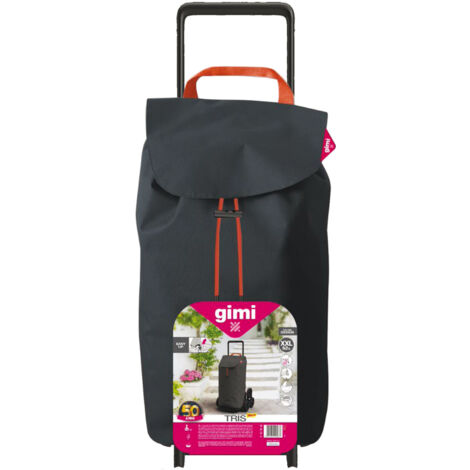 Chariot de course 6 roues en acier – Sac lavable et amovible – Système de fixation Easy-Click – Transport facile dans les escaliers – Gimi