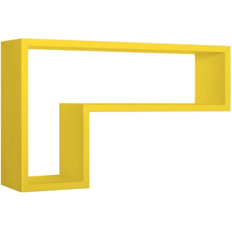Étagère de salon design moderne en forme de L Lettera - Jaune (1/5)