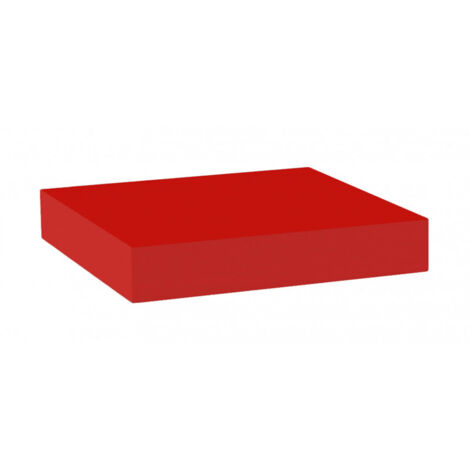 Étagère murale, étagère alvéolée, étagère en bois, rouge, 25 x 25 x 3,8 cm - Minerva (1/5)