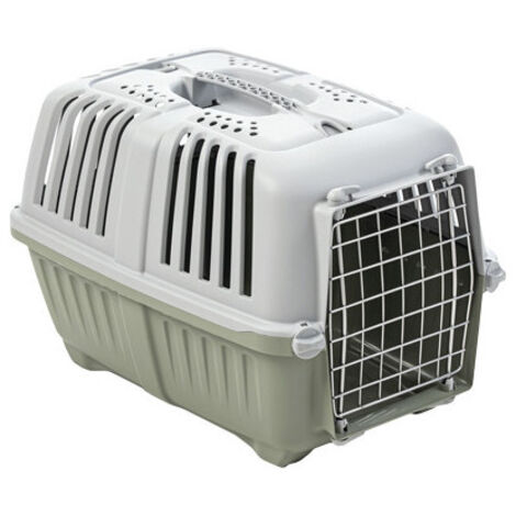 Cage de transport pour animaux Pratiko en métal vert, 58 x 35 x 40 cm – Porte en métal – Voyage en toute sécurité pour vos animaux de compagnie