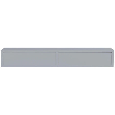 Tiroir suspendu 2 tiroirs étagère murale design salon moderne Domino - Gris