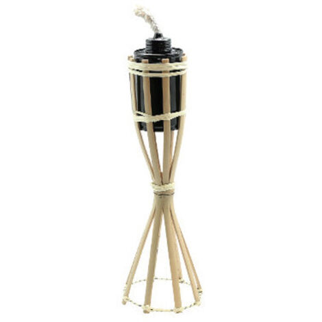 Torche de table en bambou Brixo 40 cm – Flamme décorative d'extérieur