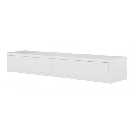 Étagère murale avec tiroir – Dimensions 88,2x13,4x20 cm – MDF finition mate – Fixation cachée pour murs en maçonnerie – Made in Italy – Domino