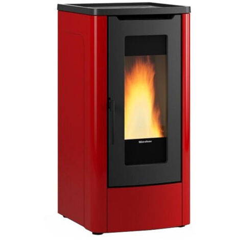 Poêle à granulés à conduit – Dahiana 5.0 Plus finition Bordeaux 52×60 h108 cm 3,0-10,0 kW Réservoir de 30 kg – Extraflame