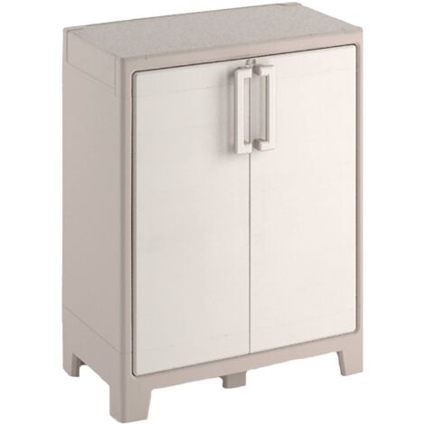 Keter – Armoire de jardin étanche 80x44x100cm – Résistante aux intempéries – Charnières métalliques – Étagères réglables 30kg