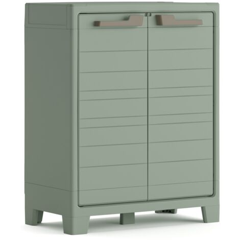 Keter – Armoire de jardin résistante à l'eau 80cm – 2 étagères réglables – Charnières métalliques – Fond renforcé – Certifiée TUV Sud GS