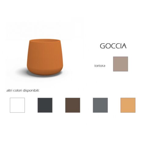 Vase design moderne Ø53 H55 en polymère gris tourterelle résistant, pour intérieur et extérieur - Fabriqué en Italie - Monacis (1/5)