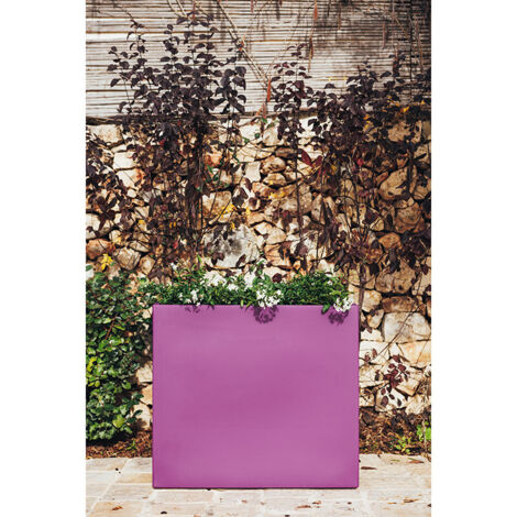 Grand vase jardinière moderne de 90 x 30 x 80 cm en polymère violet résistant, pour l'intérieur et l'extérieur - Fabriqué en Italie - Monacis (1/5)