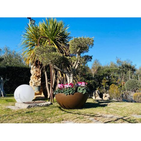 Vivaio Garden Forest – Vase en résine 85 cm diamètre – Couleur anthracite et terracotta – Léger et résistant aux UV – Pour intérieur et extérieur