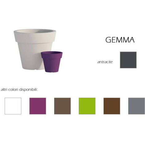 Vase design moderne Ø50 H44 en polymère anthracite résistant pour l'intérieur et l'extérieur - Fabriqué en Italie - Monacis (1/5)