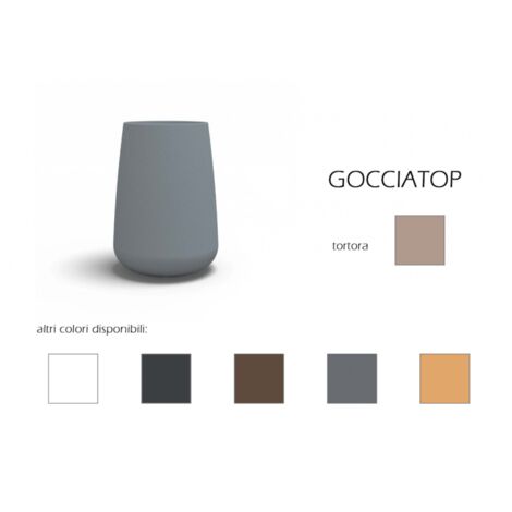 Vase haut au design moderne Ø43 H75 en polymère gris tourterelle résistant, pour l'intérieur et l'extérieur - Fabriqué en Italie - Monacis (1/4)
