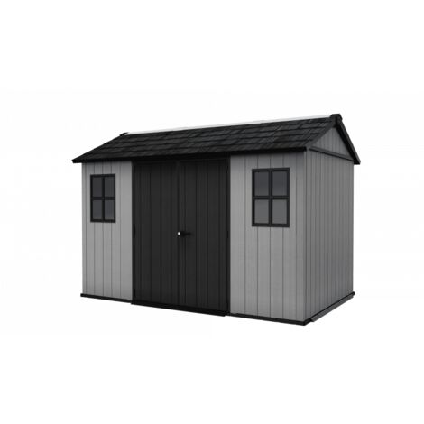Abri de jardin en résine EVOTECH+, 350 x 230 cm, avec plancher et double porte, charge de neige de 150 kg/m², Newton Plus 7511/1175, gris, Keter (1/5)