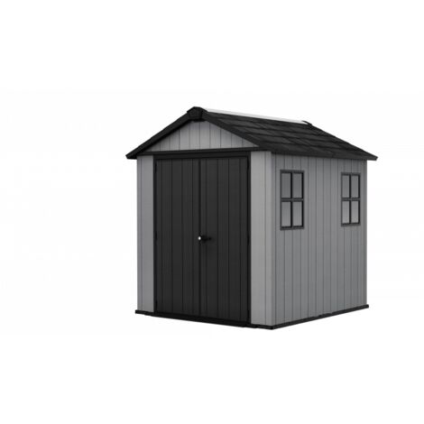 Abri de jardin en résine EVOTECH+, 223 x 230 cm, avec plancher et double porte, charge de neige de 150 kg/m², Newton Plus 757/775, gris, Keter