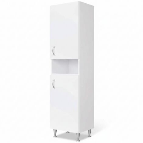 Colonne de buanderie 45 x 50 x 185 cm – 2 portes simples – Bois blanc hydrofuge – Negrari (1/4)
