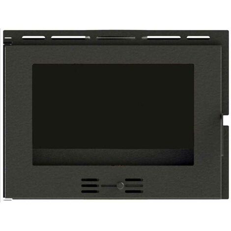 Fratelli Lerda – Insert cheminée à bois ventilé 14 kW – Acier S235JR – Ventilateur 200 m³/h – Rendement 70% – Dimensions 700 x 520 x 560 mm