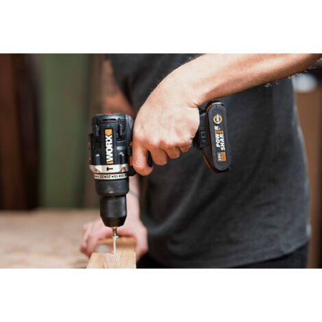 Perceuse à Percussion Worx WX121 12V - Moteur Sans Balais 40Nm, 2 Batteries 2Ah, Chargeur Et Mallette - Puissante, Légère Et Compacte