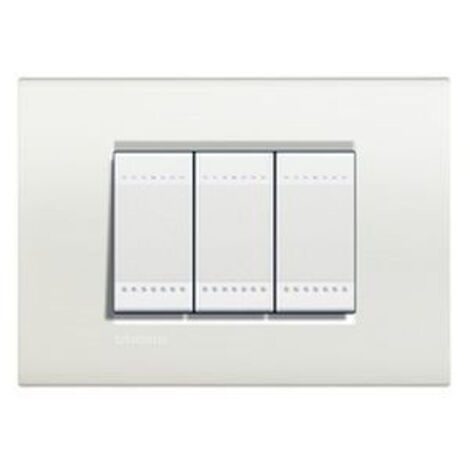 Lna4803Bi Plaque Quadra 3 Modules Blanche Livinglight