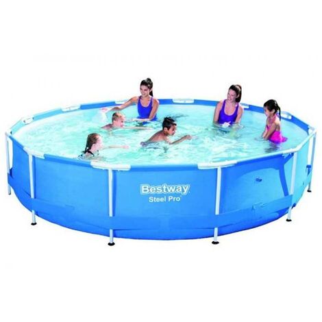 Bestway – Piscine tubulaire Steel-Pro 366 – Tritech pvc-polyester 3 couches – Structure acier anti-corrosion – 366x76 cm – Contenance 6473L