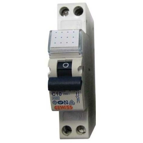 GW90026 Interrupteur Magnétothermique 1P+N C10 4,5Ka