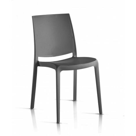 Lot de 4 Chaises Monobloc Résine London Matt By Flow Anthracite (1/2)